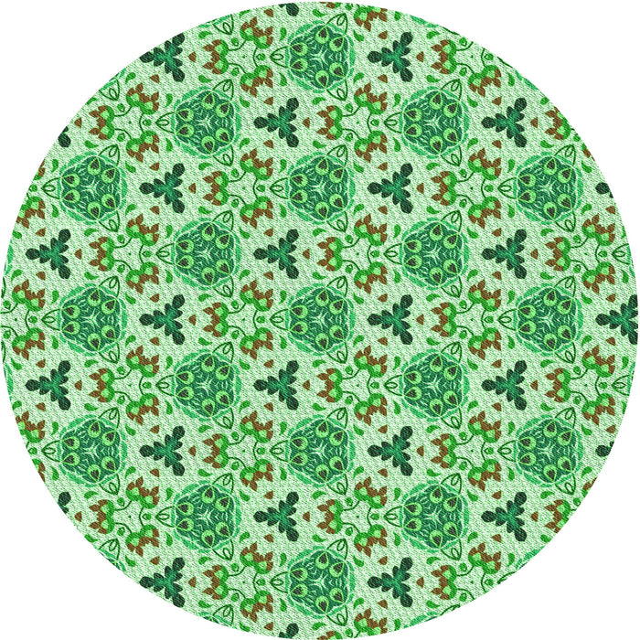 Square Machine Washable Transitional Green Rug in a Living Room, wshpat2487grn