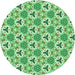 Square Machine Washable Transitional Green Rug in a Living Room, wshpat2487grn