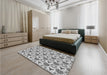 Patterned Gray Rug in a Bedroom, pat2487gry