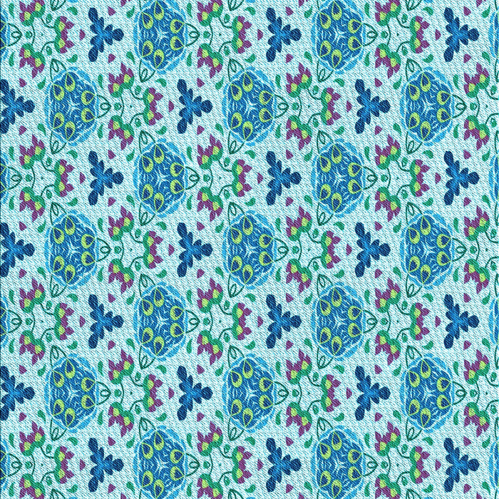 Patterned Blue Ivy Blue Rug, pat2487lblu