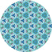 Square Patterned Blue Ivy Blue Rug, pat2487lblu