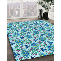 Patterned Blue Ivy Blue Rug, pat2487lblu