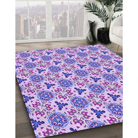 Patterned Blossom Pink Rug, pat2487pur