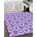 Patterned Blossom Pink Rug in Family Room, pat2487pur