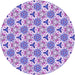 Square Machine Washable Transitional Blossom Pink Rug in a Living Room, wshpat2487pur