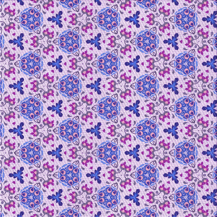 Round Machine Washable Transitional Blossom Pink Rug, wshpat2487pur