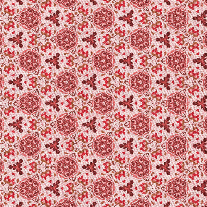 Round Patterned Deep Rose Pink Rug, pat2487rd