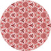 Square Patterned Deep Rose Pink Rug, pat2487rd