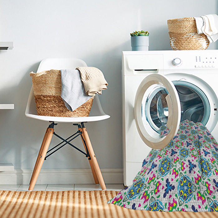 Machine Washable Transitional Magic Mint Green Rug in a Washing Machine, wshpat2487