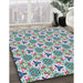 Patterned Mint Green Novelty Rug in Family Room, pat2487