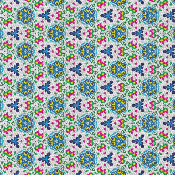 Square Patterned Mint Green Novelty Rug, pat2487