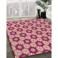 Patterned Pink Rug, pat2488brn