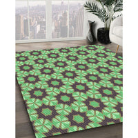 Patterned Coffee Brown Rug, pat2488grn