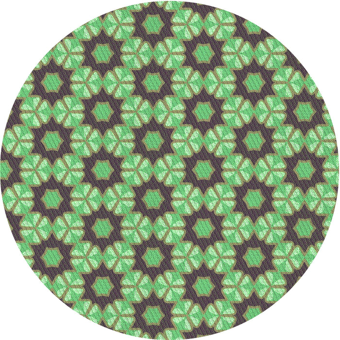 Square Patterned Coffee Brown Rug, pat2488grn