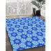 Patterned Diamond Blue Rug in Family Room, pat2488lblu