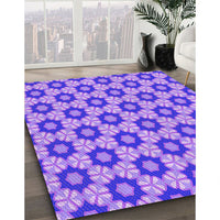 Patterned Bright Lilac Purple Rug, pat2488pur