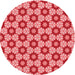 Square Patterned Pastel Red Pink Rug, pat2488rd