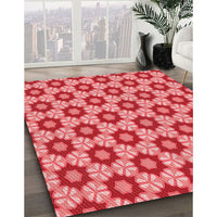 Patterned Pastel Red Pink Rug, pat2488rd