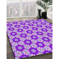 Patterned Bright Lilac Purple Novelty Rug, pat2488