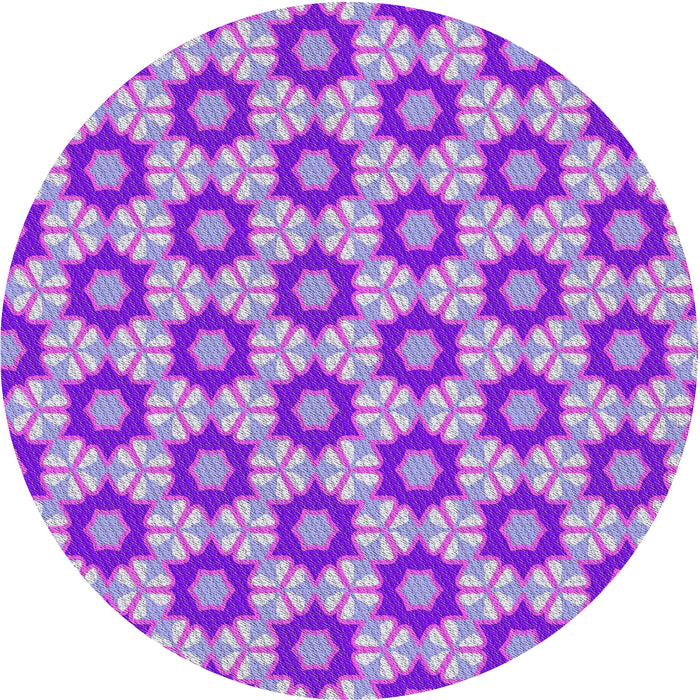 Square Machine Washable Transitional Bright Lilac Purple Rug, wshpat2488