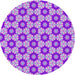 Square Machine Washable Transitional Bright Lilac Purple Rug, wshpat2488