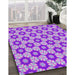 Patterned Bright Lilac Purple Novelty Rug in Family Room, pat2488