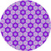 Sideview of Patterned Bright Lilac Purple Novelty Rug, pat2488