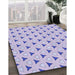 Patterned Purple Rug in Family Room, pat2489blu