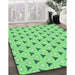 Machine Washable Transitional Green Rug in a Family Room, wshpat2489grn