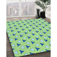 Patterned Medium Sea Green Rug, pat2489lblu