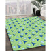 Patterned Medium Sea Green Rug in Family Room, pat2489lblu