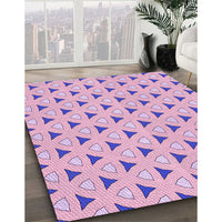 Patterned Blossom Pink Rug, pat2489pur