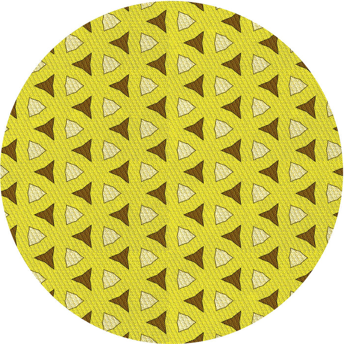 Square Machine Washable Transitional Yellow Rug in a Living Room, wshpat2489yw