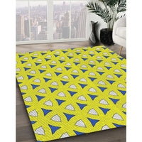 Patterned Khaki Green Novelty Rug, pat2489