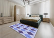 Patterned Slate Blue Rug in a Bedroom, pat249blu