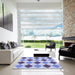 Square Patterned Slate Blue Rug in a Living Room, pat249blu