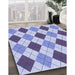 Machine Washable Transitional Slate Blue Rug in a Family Room, wshpat249blu