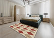 Patterned Khaki Gold Rug in a Bedroom, pat249brn