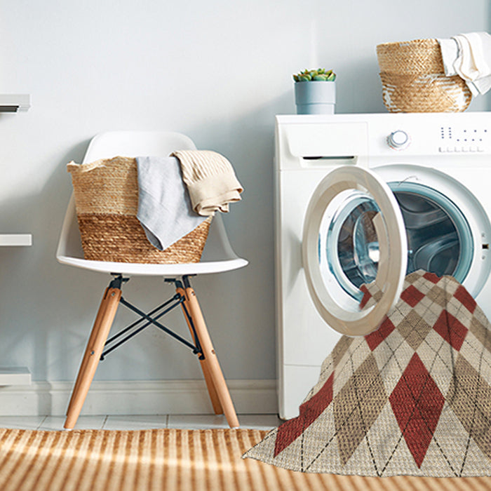 Machine Washable Transitional Khaki Gold Rug in a Washing Machine, wshpat249brn