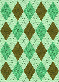 Machine Washable Transitional Green Rug, wshpat249grn