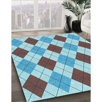 Patterned Green Rug, pat249lblu