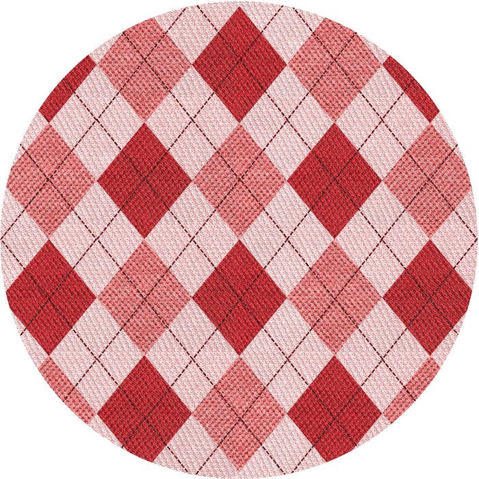 Square Patterned Deep Rose Pink Rug, pat249rd