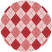 Square Patterned Deep Rose Pink Rug, pat249rd