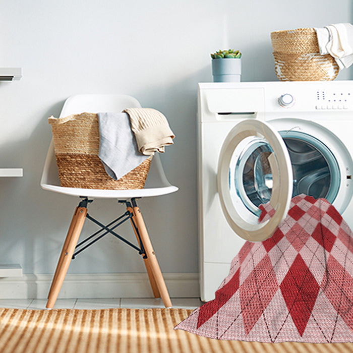 Machine Washable Transitional Deep Rose Pink Rug in a Washing Machine, wshpat249rd