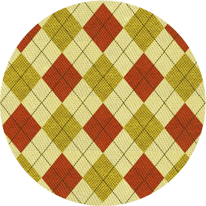 Square Patterned Chrome Gold Yellow Rug, pat249yw