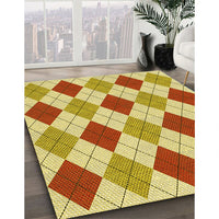 Patterned Chrome Gold Yellow Rug, pat249yw