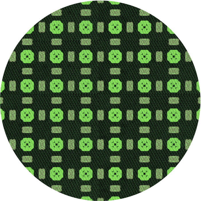 Square Machine Washable Transitional Dark Lime Green Rug in a Living Room, wshpat2490grn