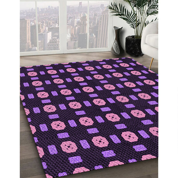 Machine Washable Transitional Orchid Purple Rug in a Family Room, wshpat2490pur