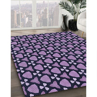 Patterned Night Blue Rug, pat2491blu