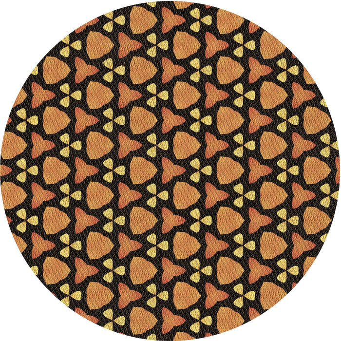 Square Patterned Orange Rug, pat2491brn